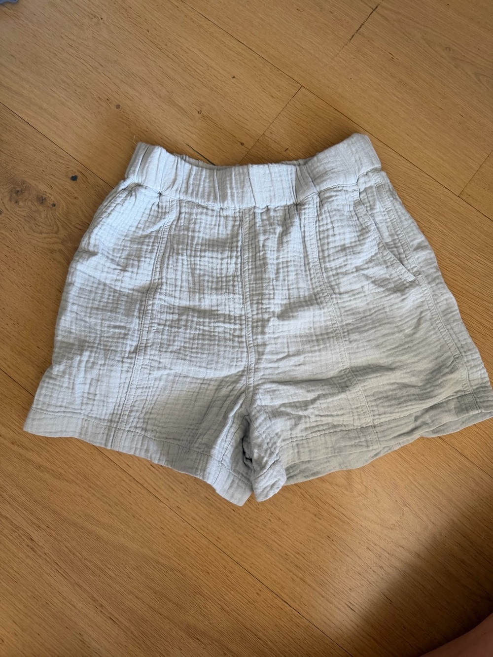 Madewell Light Blue Gauze High-Waist Shorts